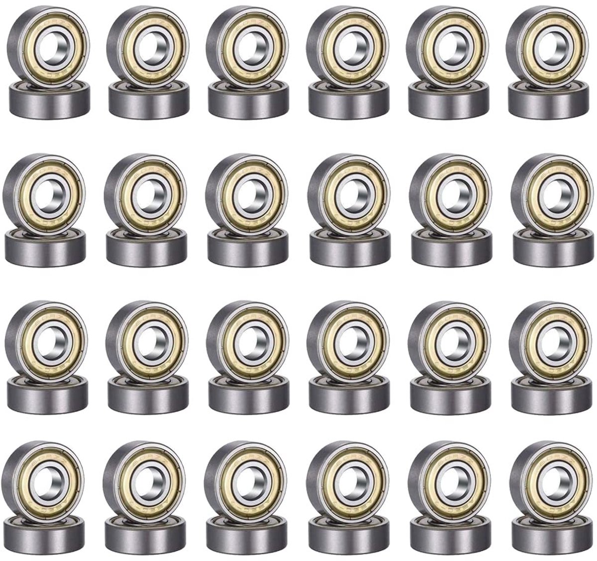 Dailygoods - 24 Stuks 608 ZZ Kogellagers voor Skateboards en Inline Skates