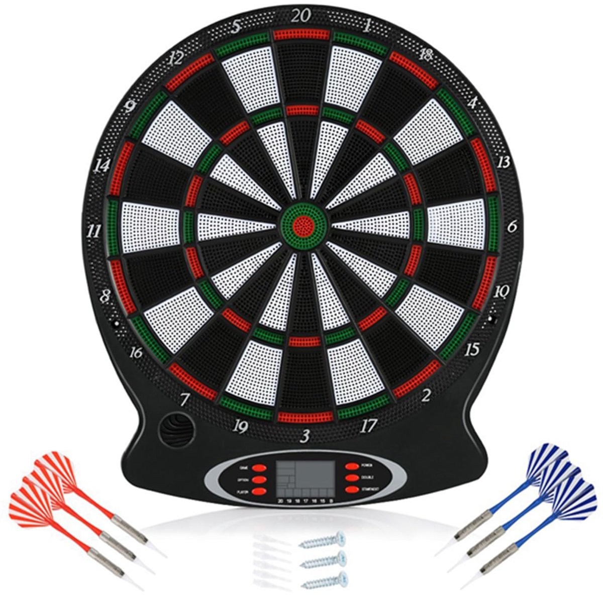 Dailygoods - Elektronisch Soft Tip Dartbord - LCD-scherm - Inclusief 6 Darts - 15 Inch - Voor Thuis en Kantoor - Ideaal voor Dartliefhebbers