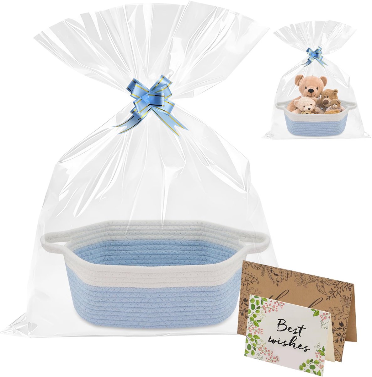 Dailygoods - Lege Katoenen Geschenkmant met Wenskaarten en Linten