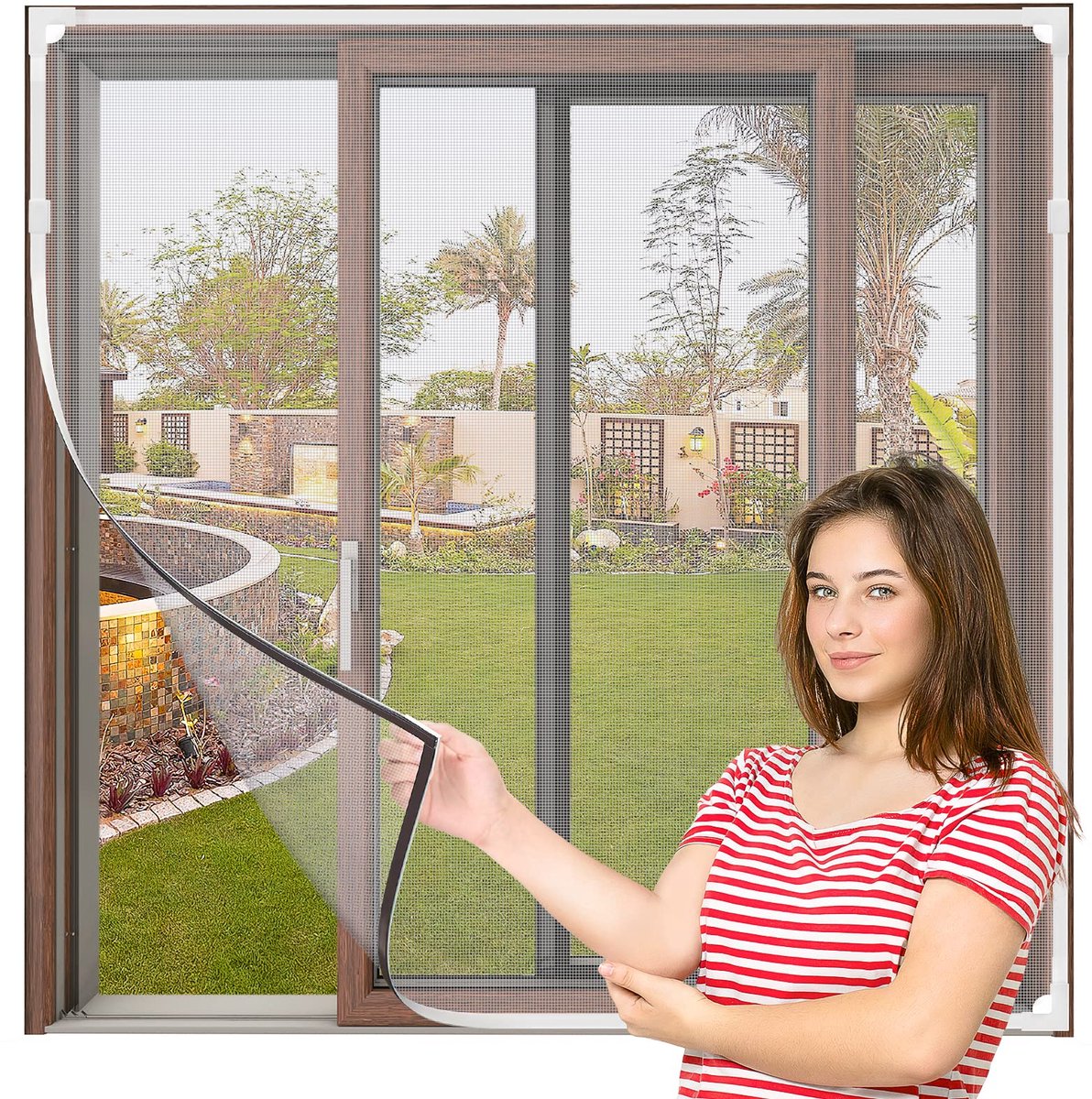 Dailygoods- Vliegenscherm Verstelbaar - Muggengaas - Insectengaas - Glasvezel - PVC Frame - Afmetingen 120x140 cm