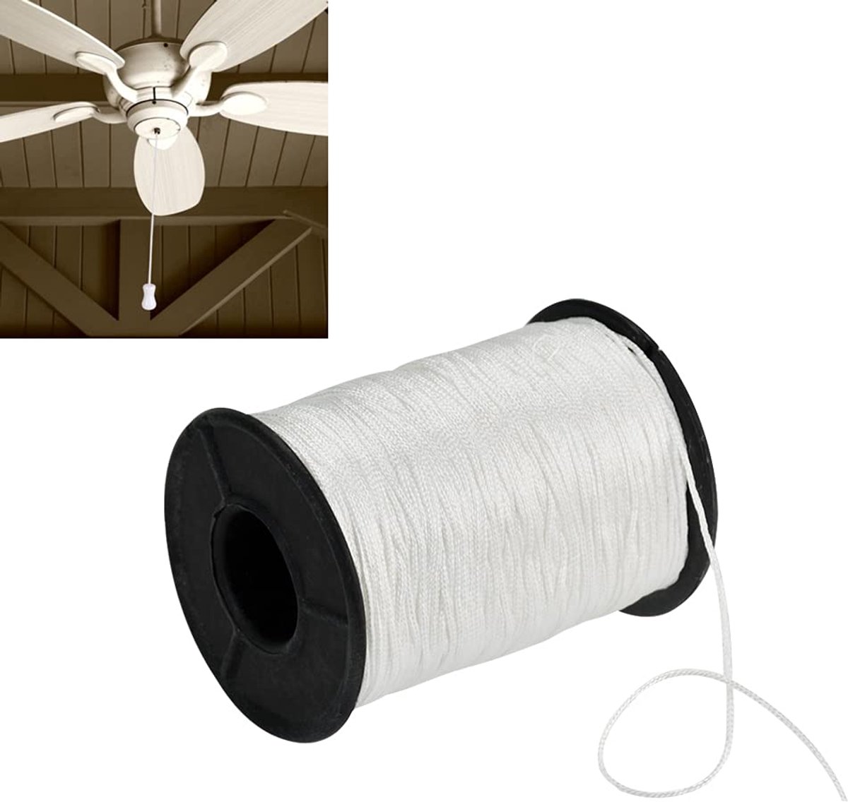Dailygoods - 150m/Rol Witte Gevlochten Liftlijn - 1mm Shade Reparatiekoord voor Gordijnen