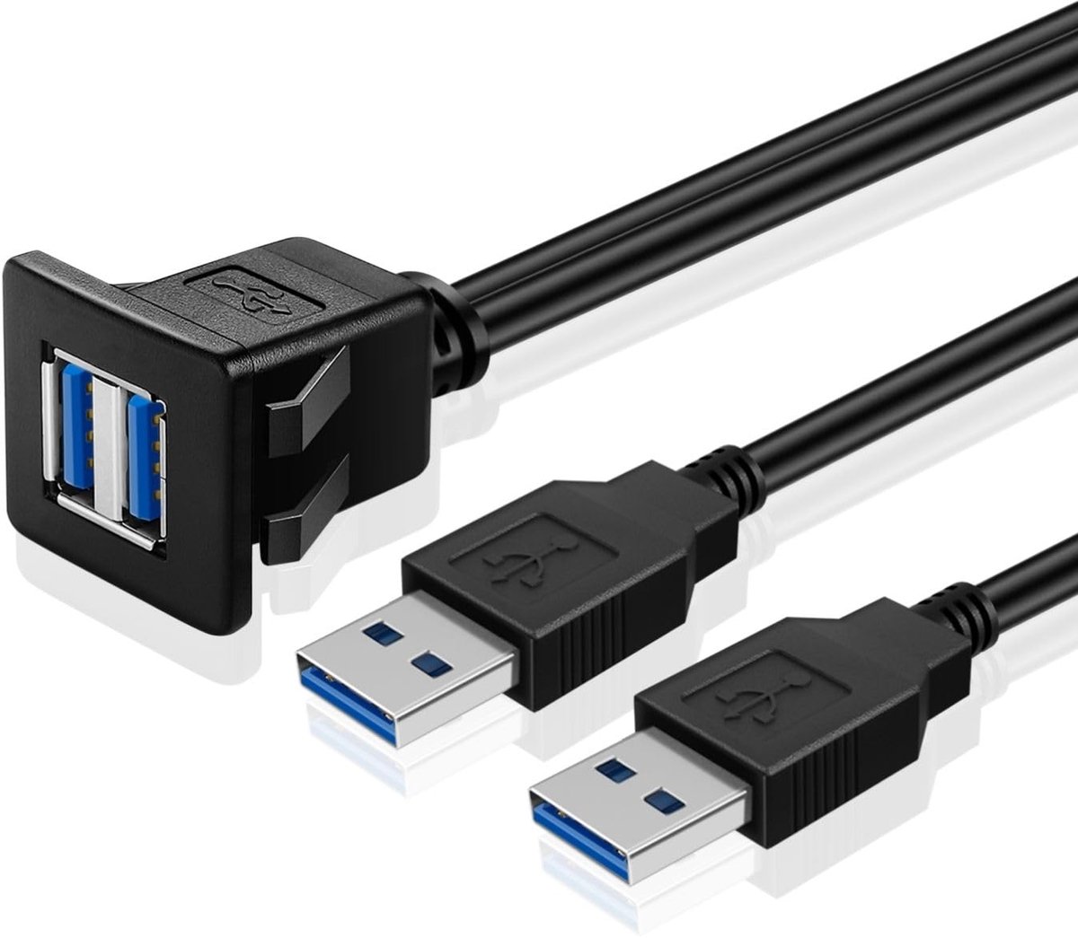 Dailygoods - Dubbele USB 3.0 Flush-Mount Kabel - Waterdichte Dash Panel Connector