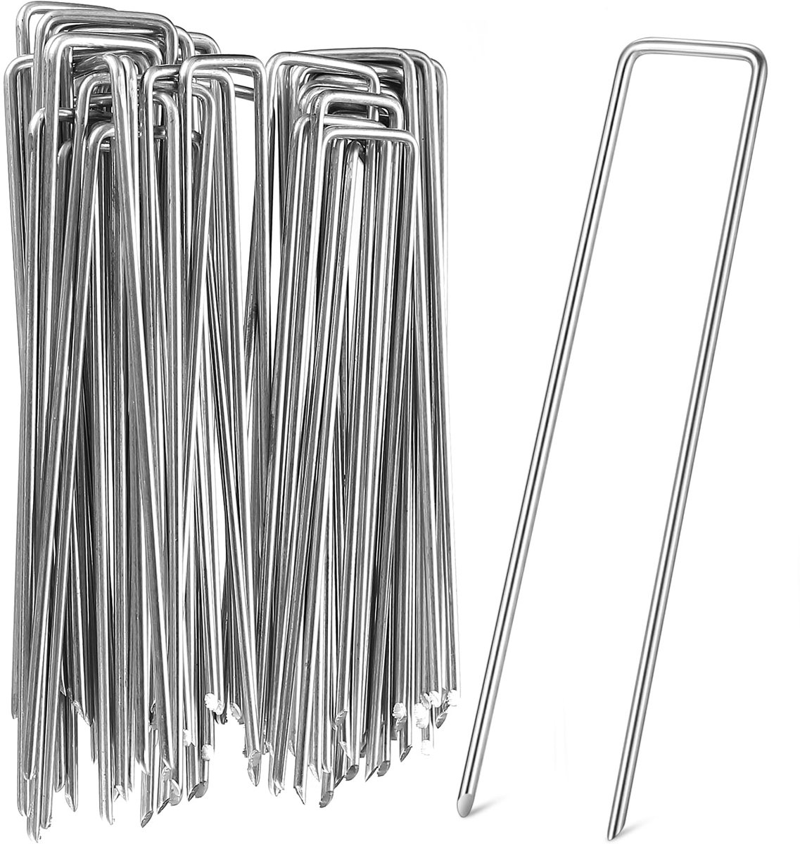 Dailygoods - 50 Stuks Grondankers voor Tuin en Camping - Gecoate U-Spijkers
