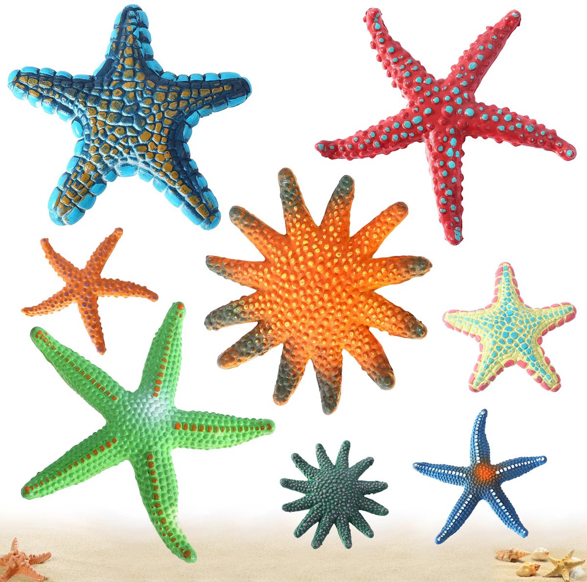 Dailygoods- Zeesterren 8 stuks - Onderwater Speelgoed - Zwembadspeelgoed - Zeedieren - Duikspeelgoed - Perfect voor Zwemtraining - Onderwaterspeelgoed