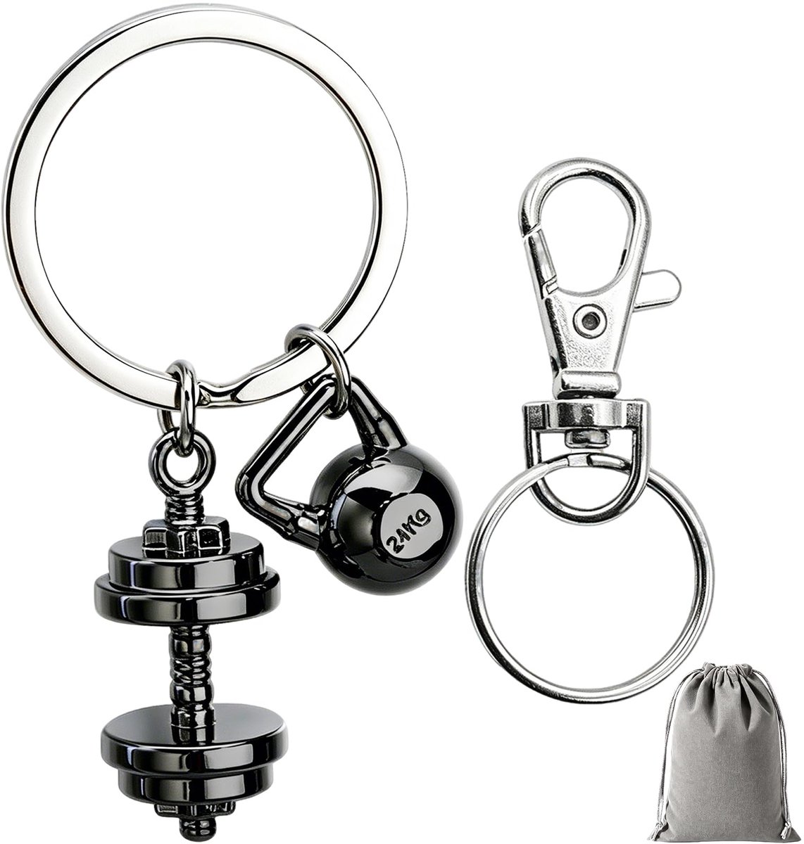 Dailygoods - Sleutelhanger Kettlebell - Unieke Fitness Sleutelhanger voor Mannen en Vrouwen