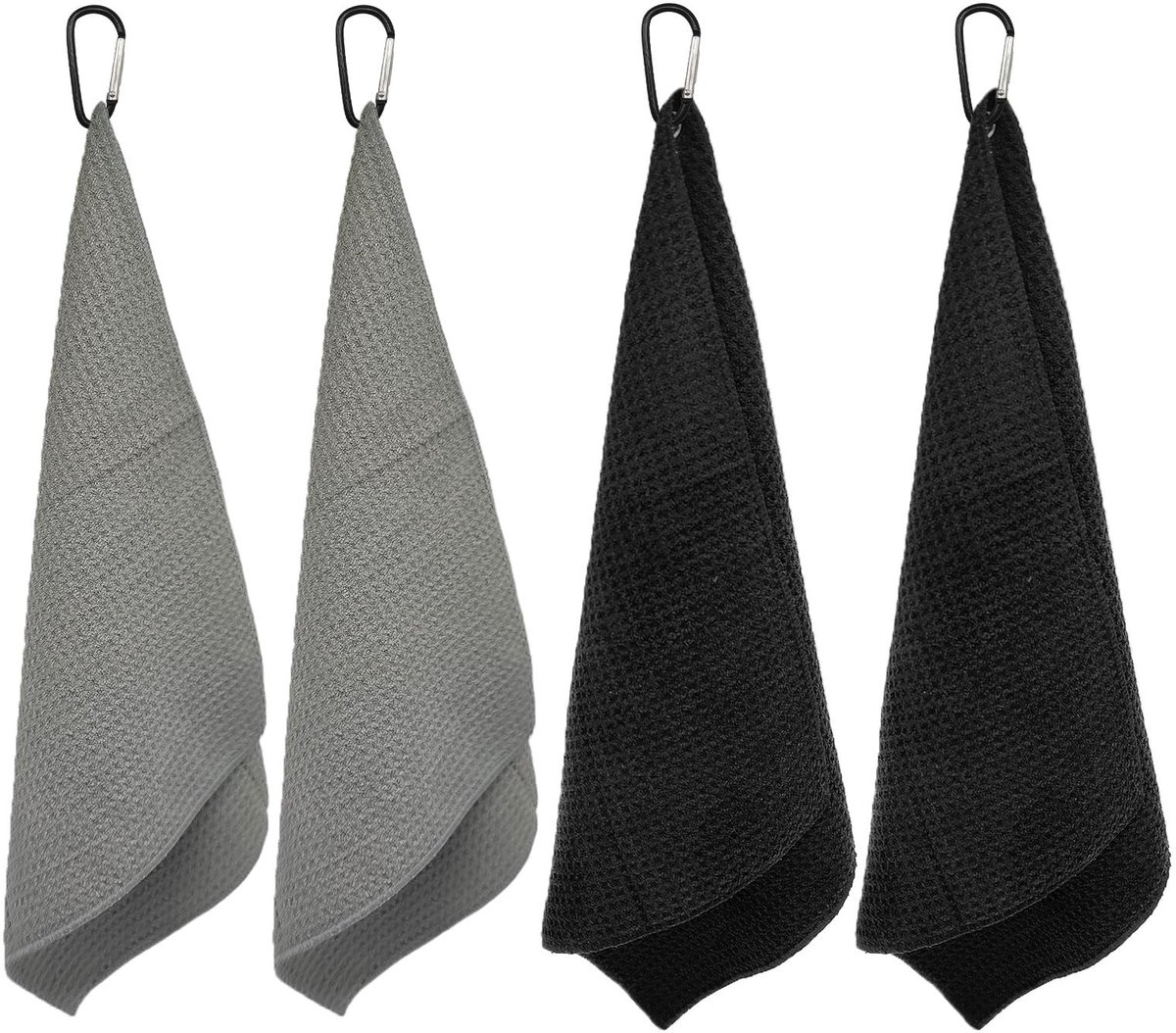 Dailygoods - Pack van 4 Microfiber Golf Handdoeken - Multifunctioneel en Absorberend