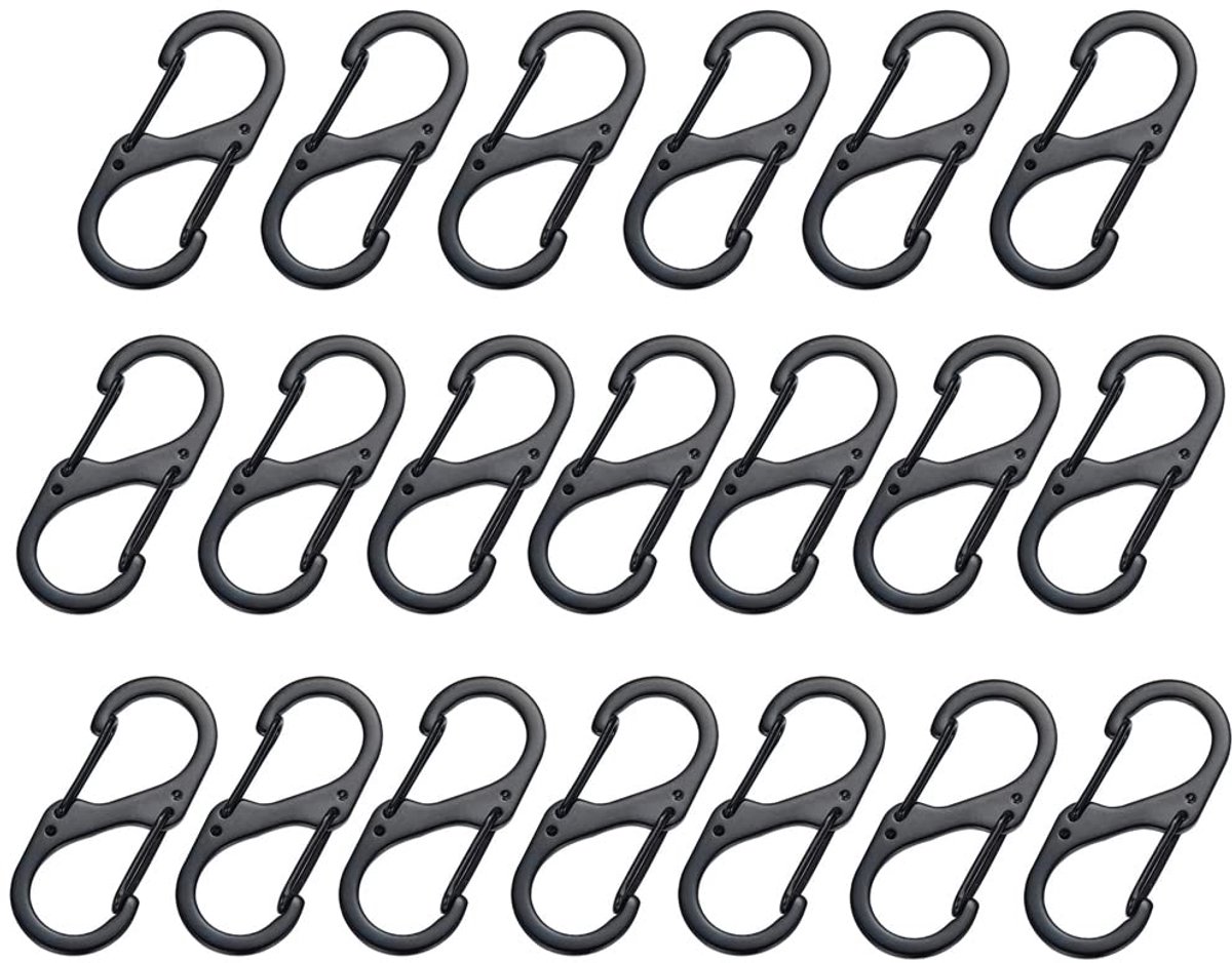 Dailygoods - 20 Stuks S Karabijnhaak Sleutelhangers - Duurzaam voor Outdoor Activiteiten