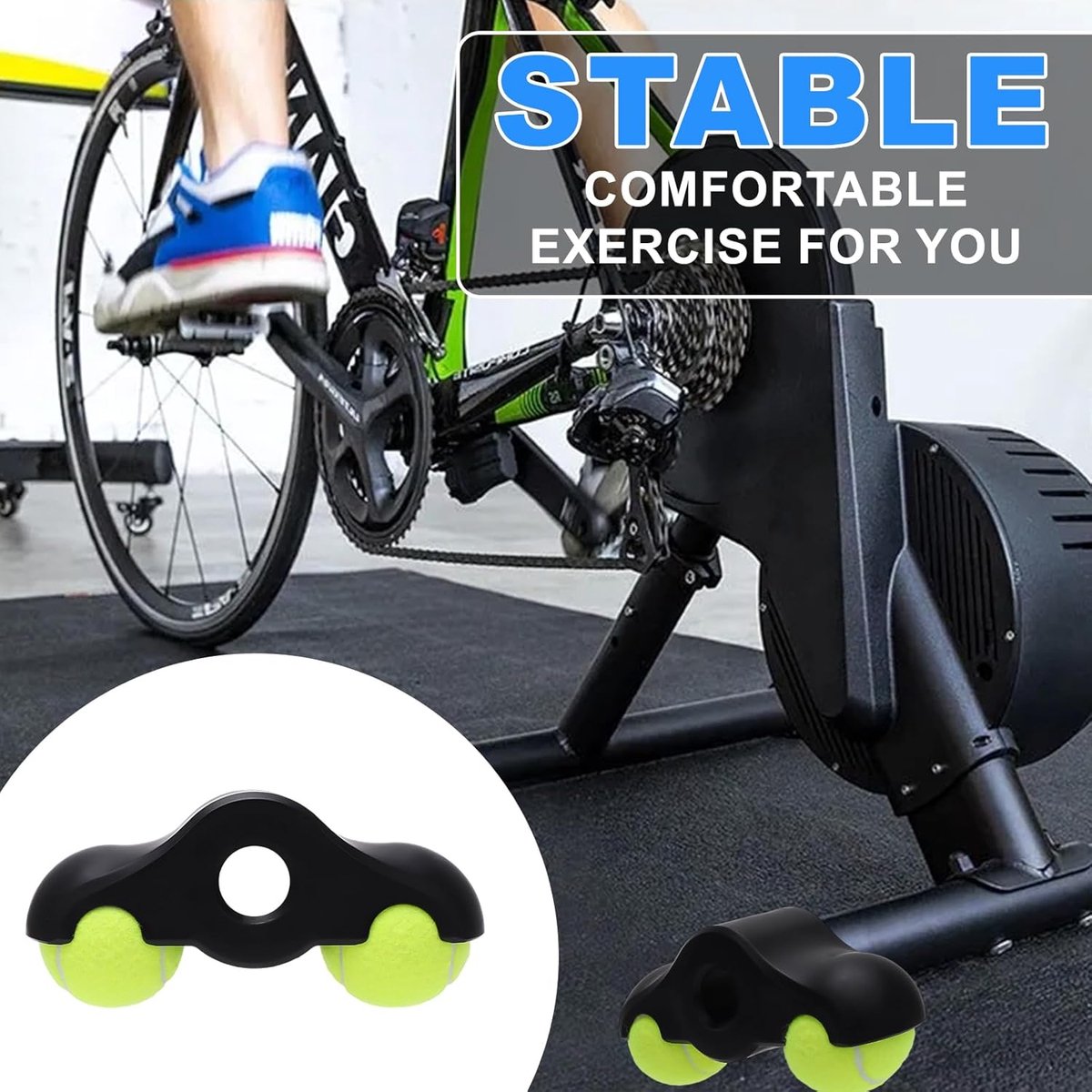 Rocker Platen - Wipplaten Fietstrainer - Indoor Cycling - Authentieke Outdoor Ervaring - 4 stuks - Groen/Zwart