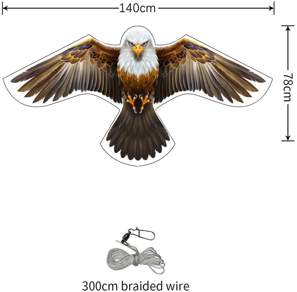 SnelShoppen - Telescopische Vogelverschrikker Vlieger - Vogelverjager voor Tuin, Achtertuin, Gazon, Boerderij - Bruin, Geen Paal, Effectieve Vogelbest