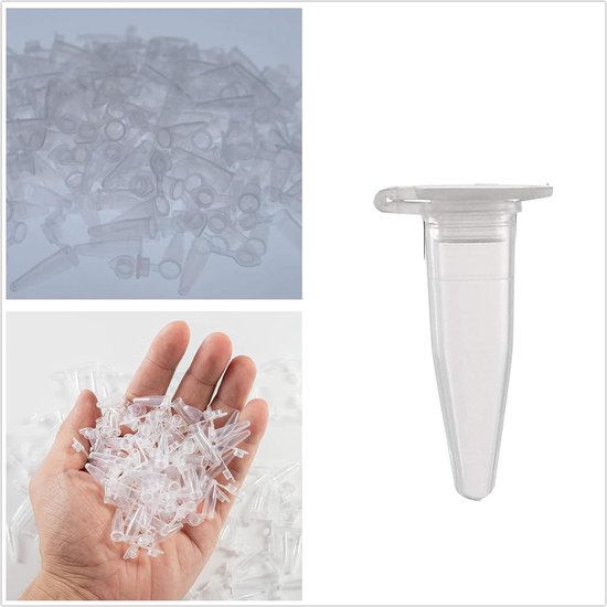 Centrifugebuisjes - Microbuisjes Conisch - Laboratorium Opslag - Afgestudeerd en Transparant - 1 ml - Transparant — afbeelding 2