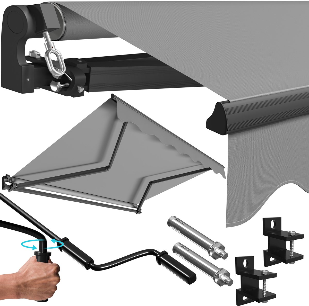 KESSER® Handmatige Gelenkarmmarkise - Perfecte Zonbescherming voor Balkon en Terras
