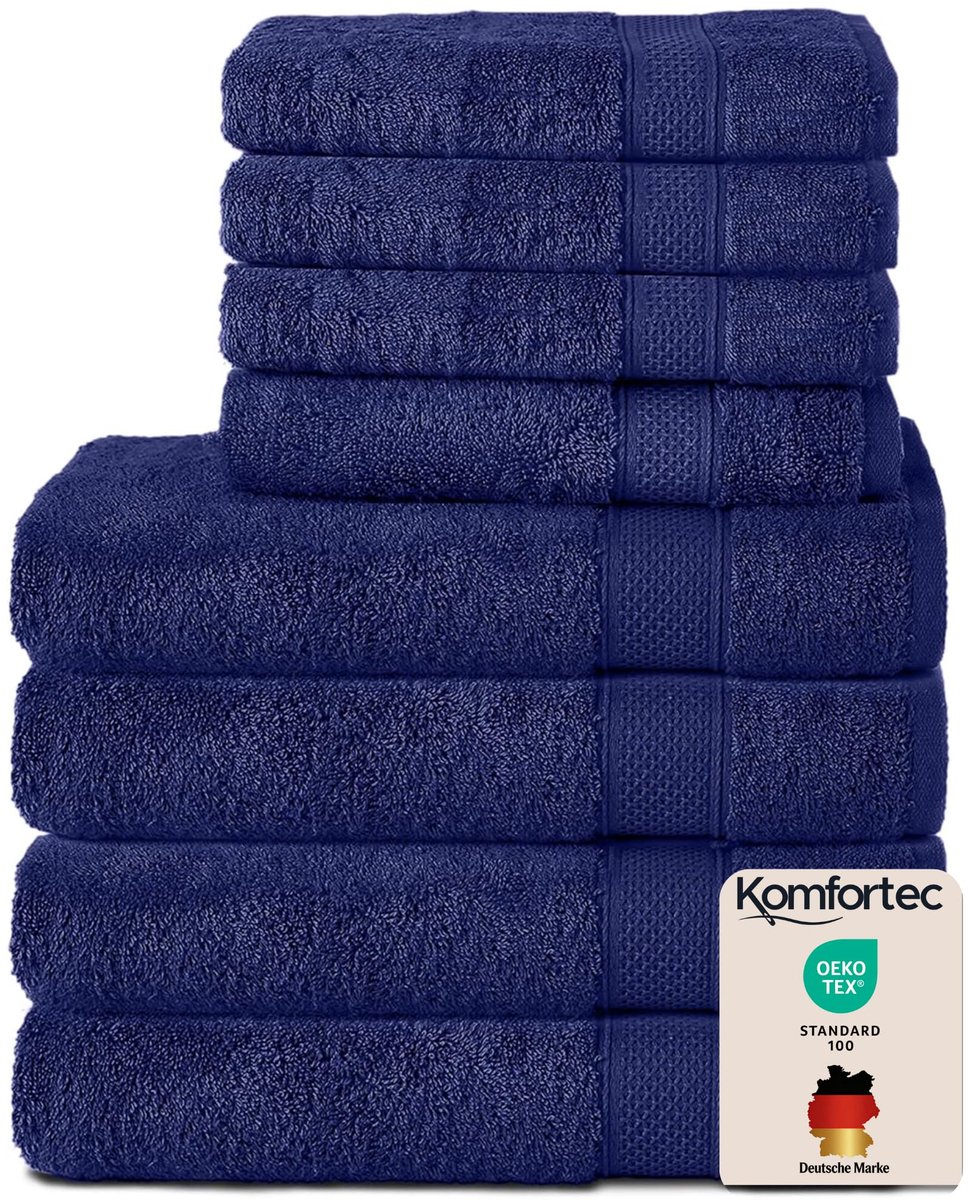 SnelShoppen - Komfortec Handdoekenset 8 Stuks, 100% Katoen, Luxe Badhanddoeken en Gastendoeken, Ideaal voor Thuis, Sport, Camping en Zwembad, Zachte e