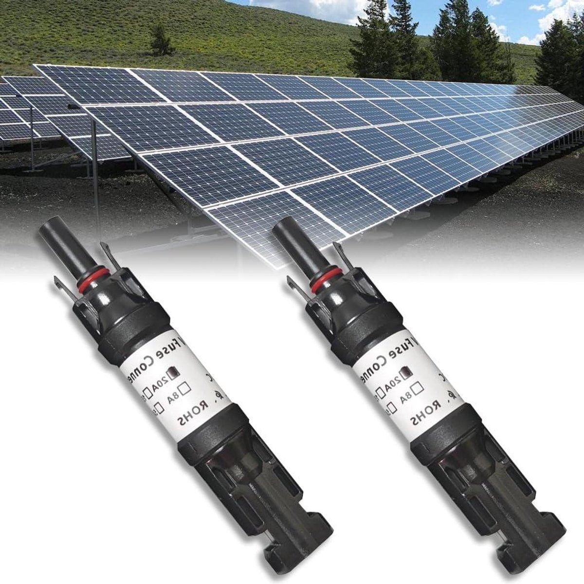 Fotovoltaïsche Diodes - Zonnepaneel Diodes - Stroombeveiliging - IP67 Waterdicht - 2 stuks 20 A - Zwart