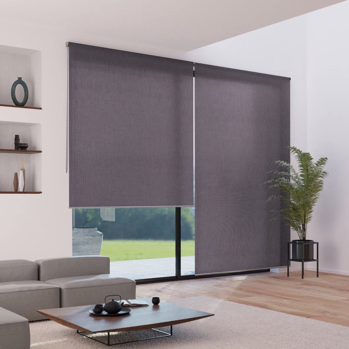 SnelShoppen - Verduisterend Rolgordijn Antracietgrijs 250 cm Hoog, L 104 x H 250 cm, Perfect voor Slaapkamer, Woonkamer, Horeca en Thuisgebruik