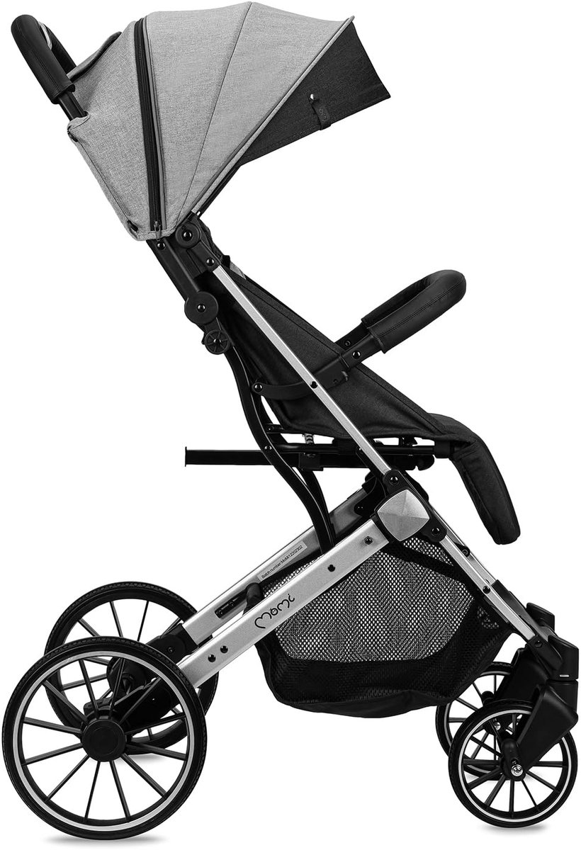 SnelShoppen - Inklapbare Kinderwagen MoMi ESTELLE PLUS LIGHT voor Kinderen vanaf 6 Maand tot 22 kg - 5-Punts Veiligheidsgordel, Boodschappenmand, Ligf