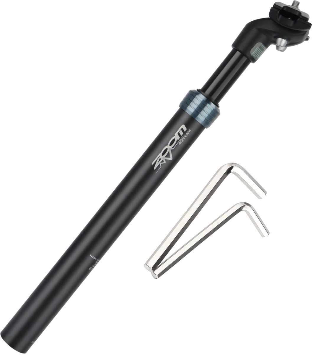 SnelShoppen - Fietszadelpen met vering Ø27,2 mm, Aluminiumlegering, 350 mm Lengte, Schokdemper Zadelpen voor Mountainbikes en Stadsfietsen