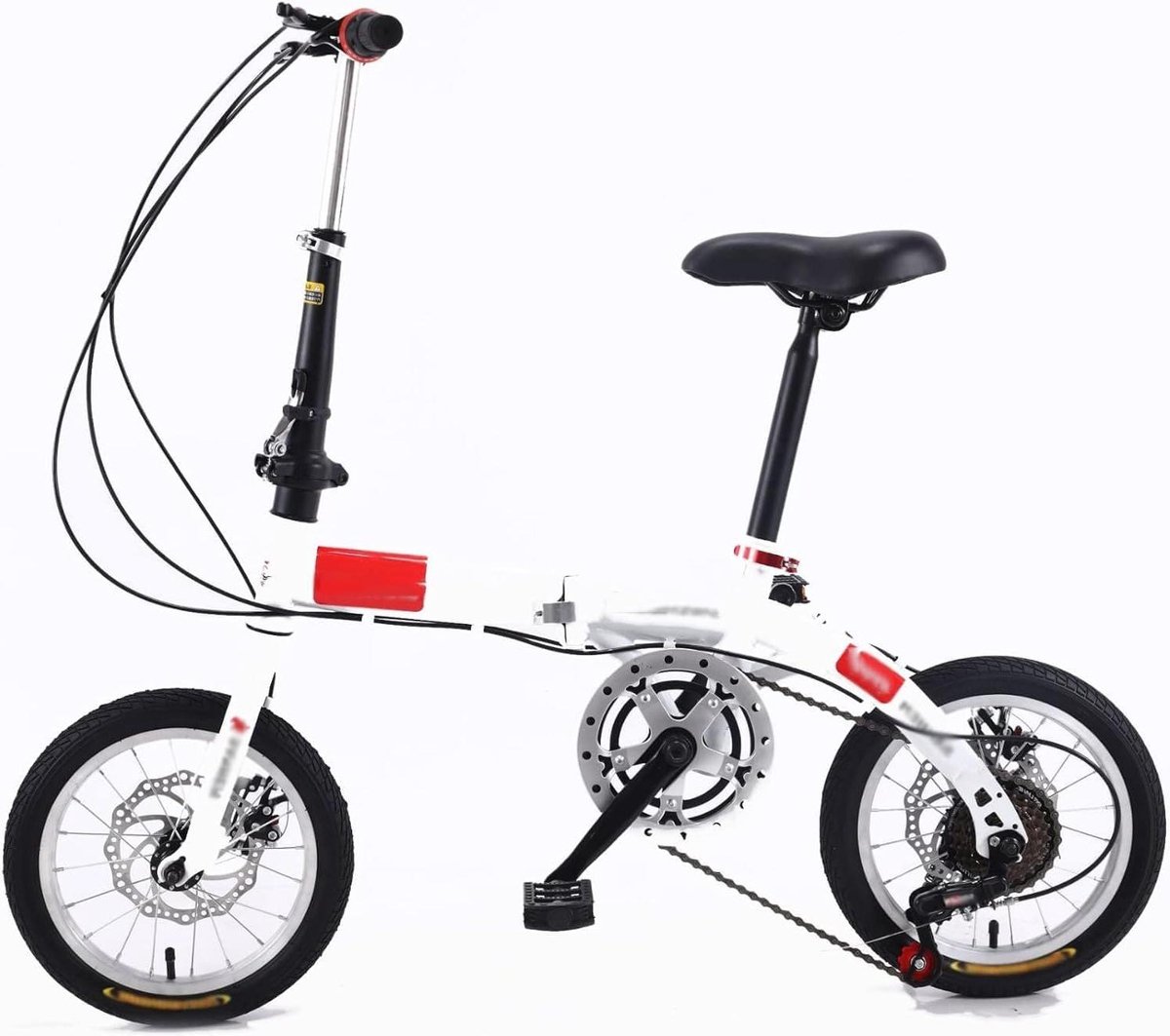 Vouwfiets - Lichtgewicht Fiets - Stadse Reizen - Dubbele Schijfremmen - 14 Inch Wielen - Zwart Blauw Rood