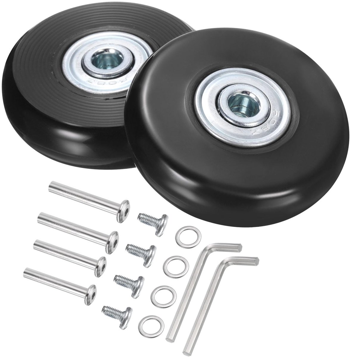 Dailygoods - Vervangende Kofferwielen, 51 x 14 mm - Robuuste Rubber Wielen met Lagers