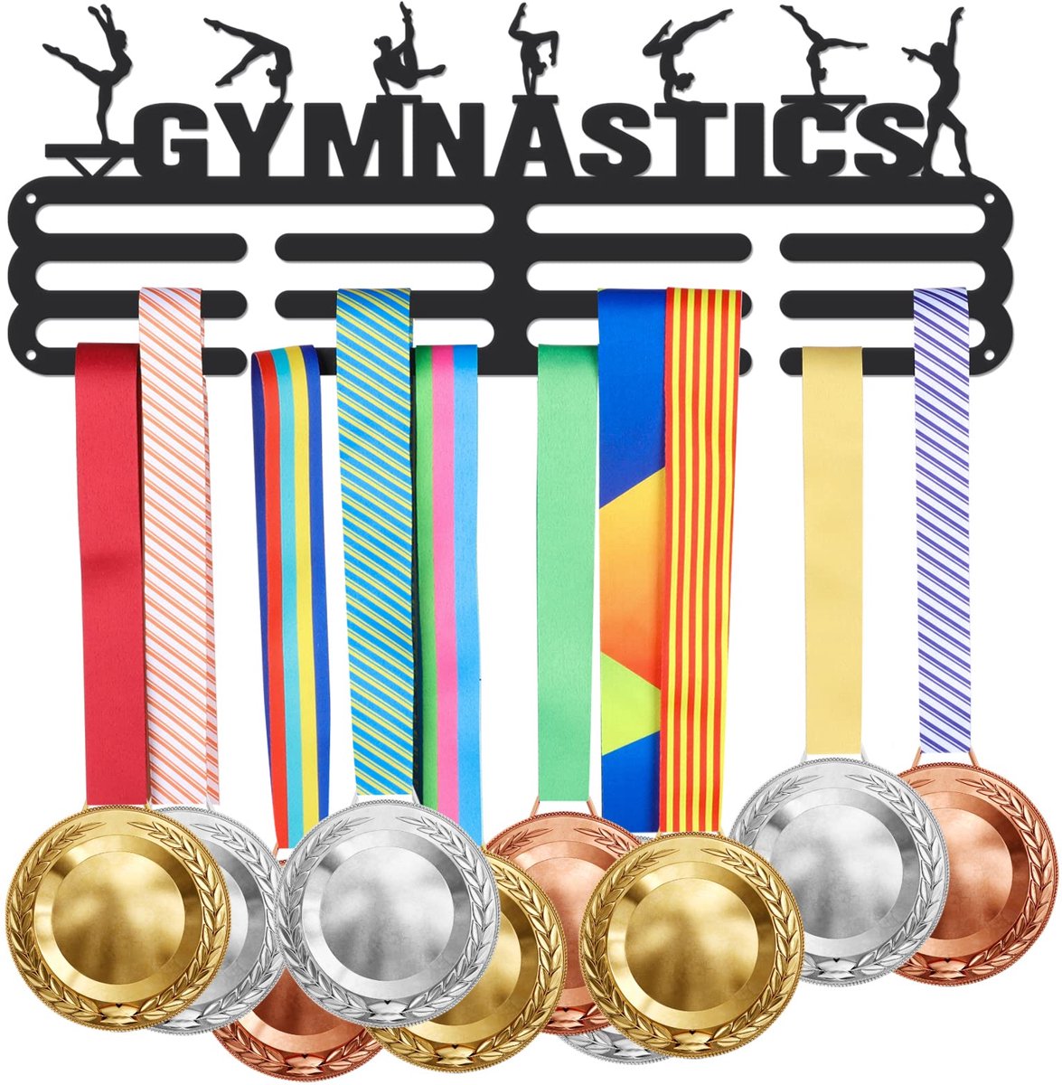 Dailygoods - Gymnastiek Medaille Hanger - Medaille Houder - Gepersonaliseerde Medaille Haken - Wandmontage - Medaille Display Rekken - Gymnastiek Meisje