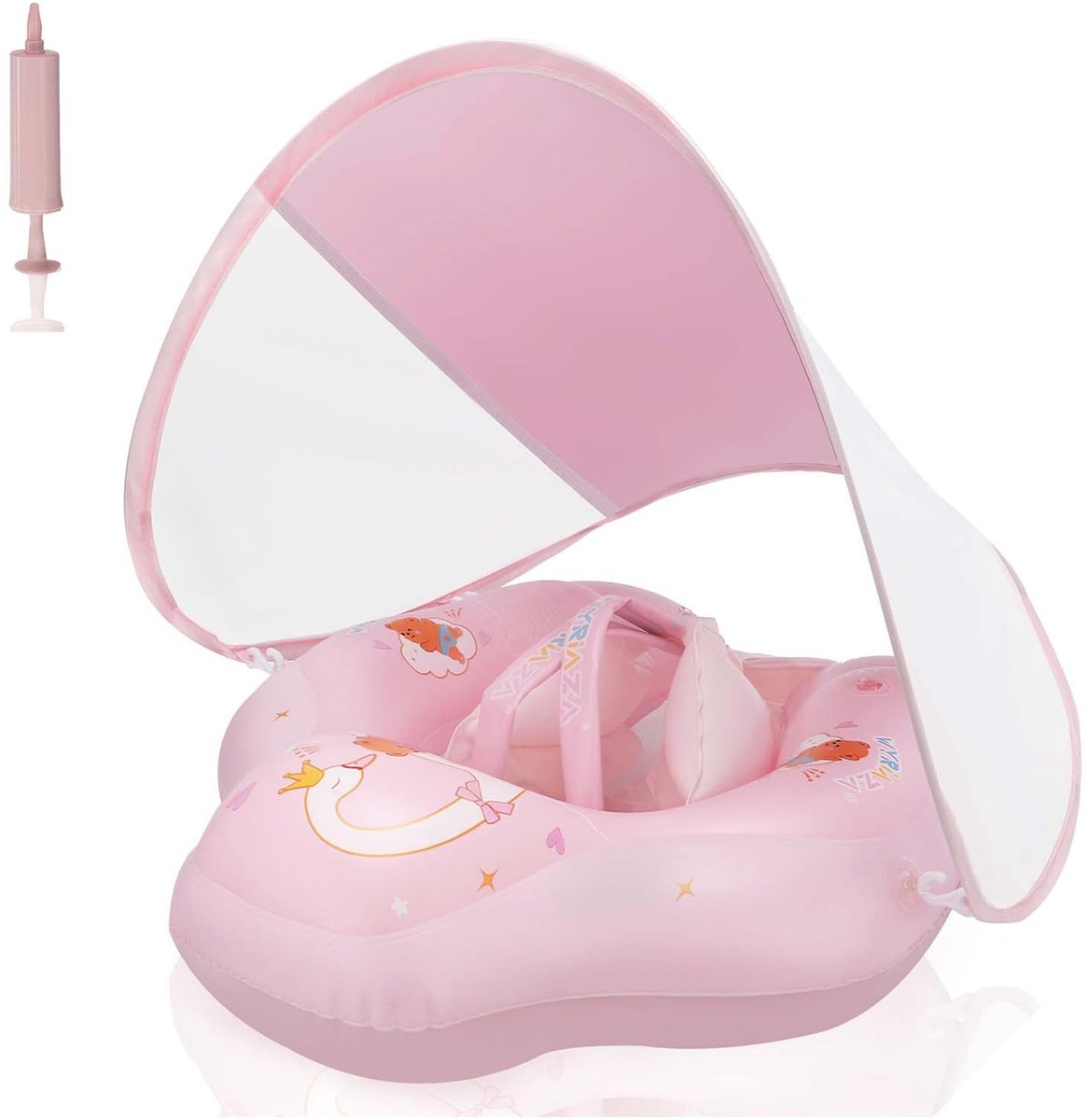 Dailygoods- Babyzwemband met parasol - UV-bescherming SPF 50+ - Zwemring voor baby's - Veilig en huidvriendelijk - Zacht katoenen kussen - Geschikt voor 3 tot 36 maanden