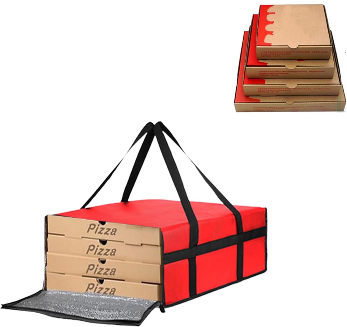 Dailygoods - Grote Koeltas voor Pizza - Vouwbare Isolatie Tas voor Voedselbezorging