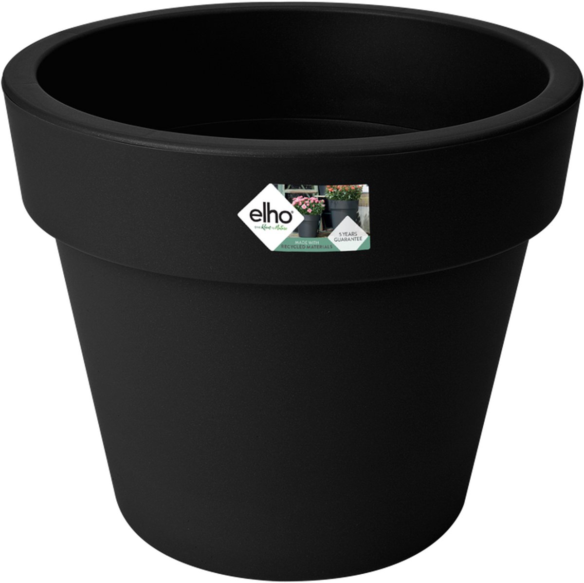 Elho Green Basics Top Planter 23 - Bloempot voor Buiten - Ø 23.0 x H 19.6 cm - Living black