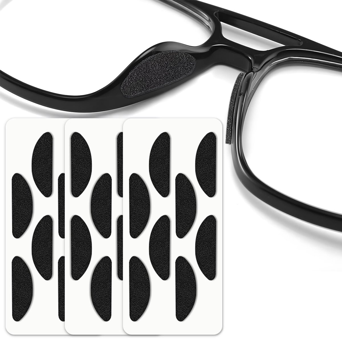 Dailygoods - 32 Paar Zachte Neuspads voor Brillen, D-vormige Anti-slip
