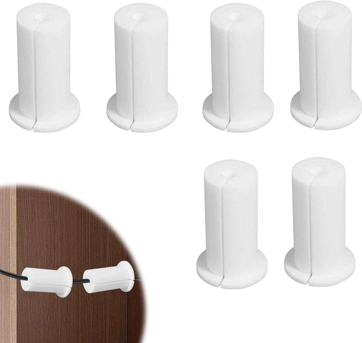 Dailygoods - Wanddoorvoer voor Ethernetkabels, Wandgat Afdekking voor 1 Inch Wandgat (Wit, 6 Stuks)