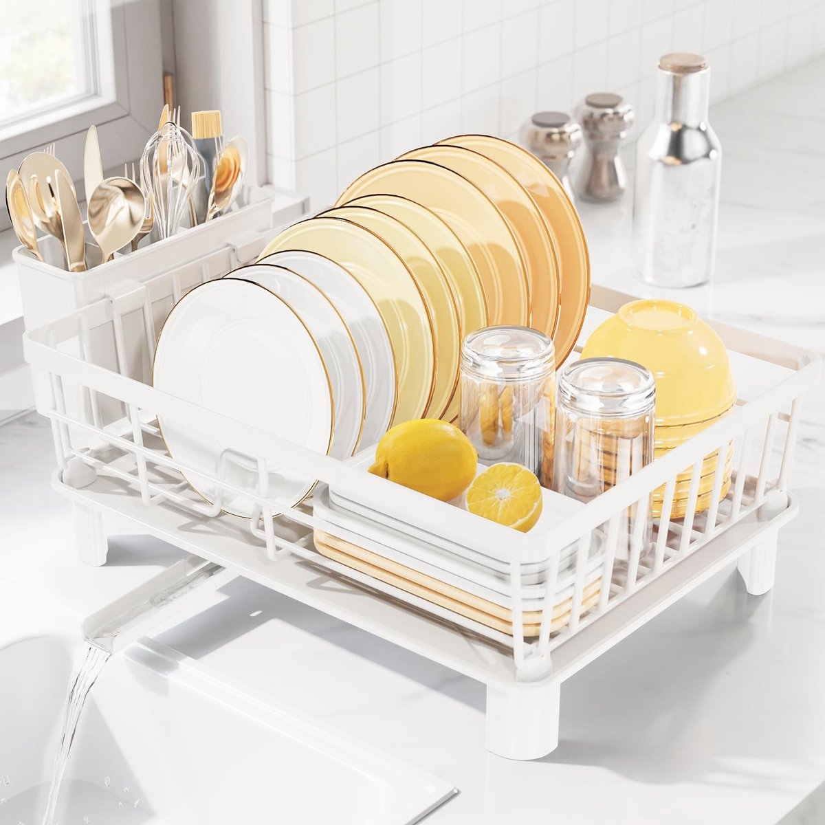 Dailygoods - Kleine Afwasdroger met Afvoersysteem - en Ruimtebesparend