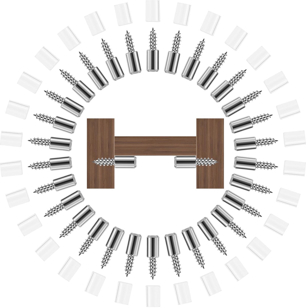 Dailygoods - Plankdragers met rubberen huls - 30 stuks houders voor hout, glas en boekenplanken