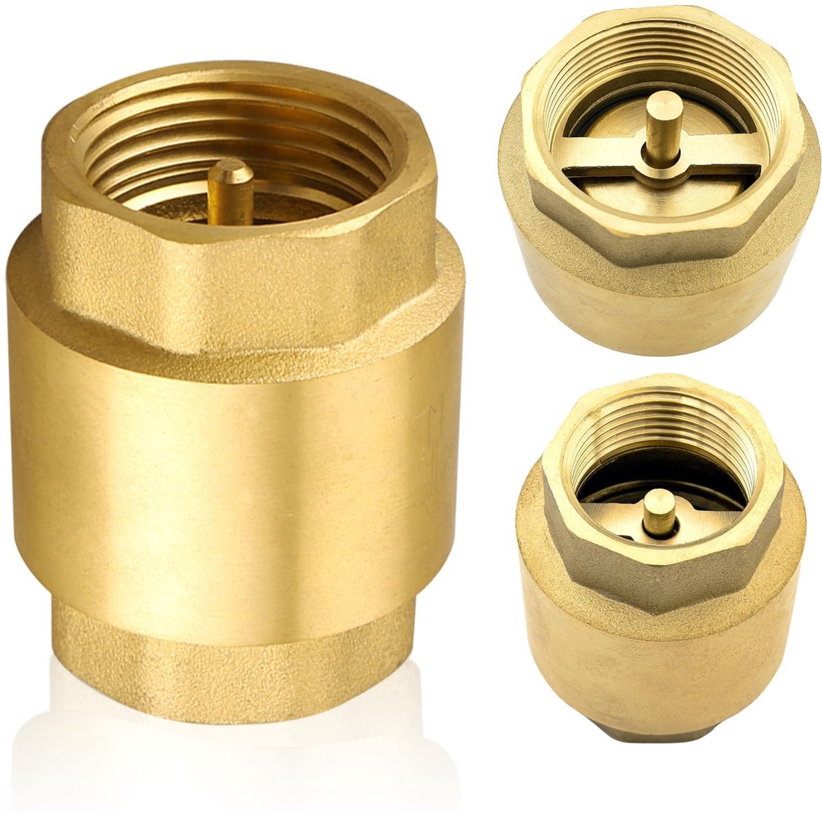 Dailygoods - 1 Inch Messing Terugslagklep met Vrouwelijke Schroefdraad - Universele Check Valve