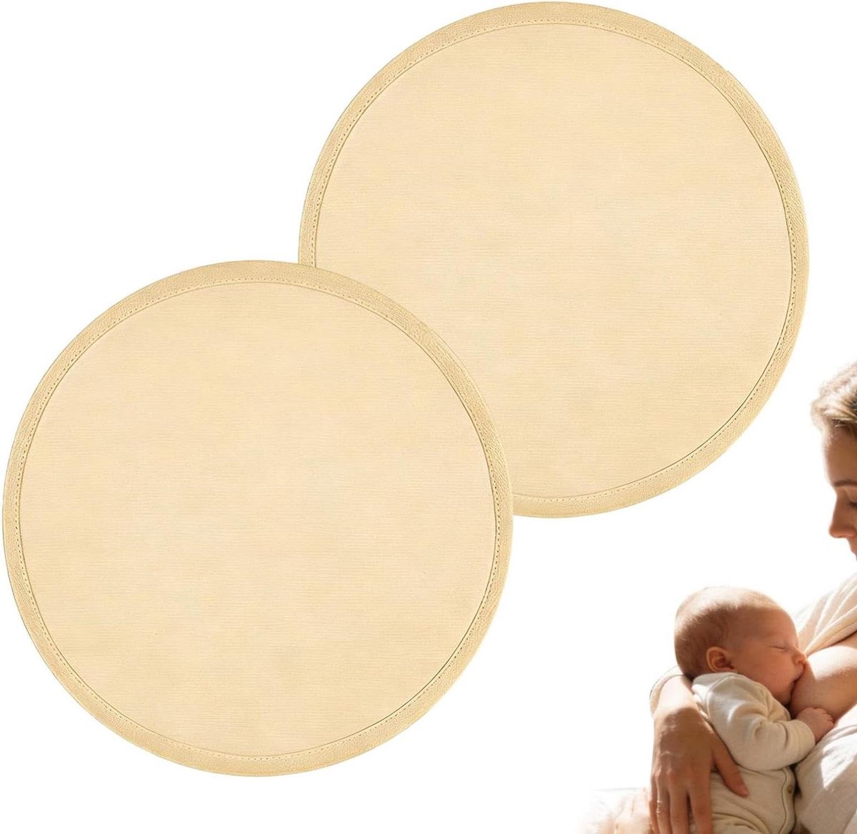 Borstvoedingsdoekjes - Postpartumbeschermers - Lekken Voorkomen - Waterdichte Buitenlaag - 2 Stuks - Khaki