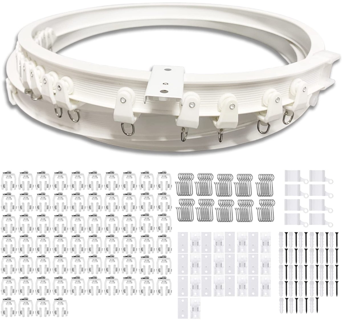 Dailygoods - Flexibele Plafond Gordijnrail - 8m Bochtige Gordijnrail voor Badkamers