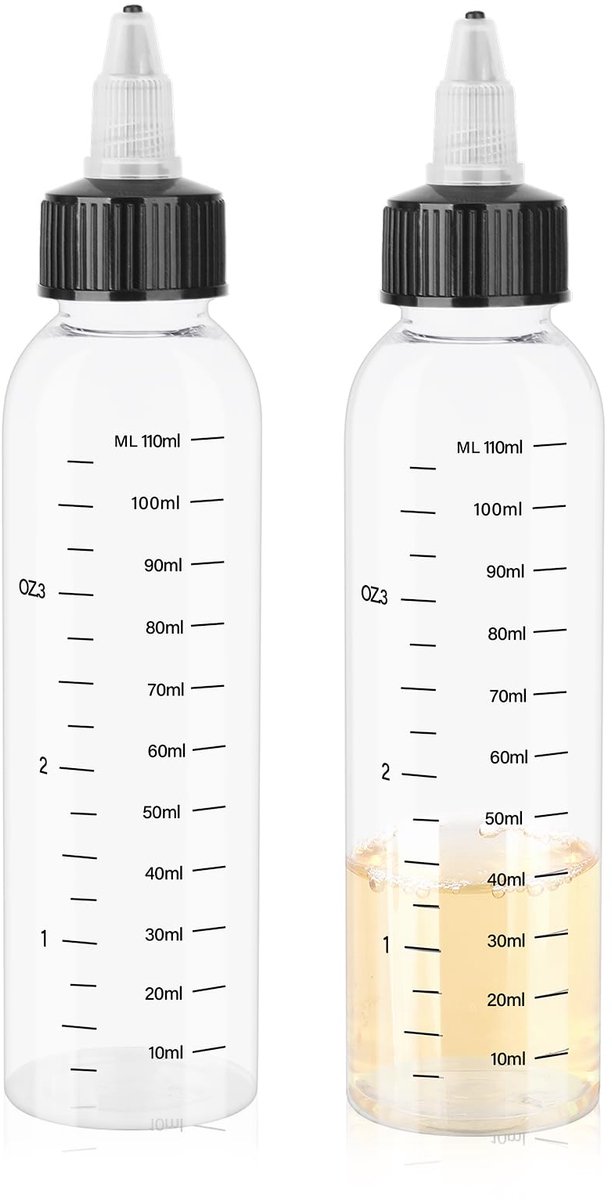 Dailygoods - 2 Stuks Squeeze Flesjes 110ml - Duidelijke Olie Dispenser met Verstelbare Dop