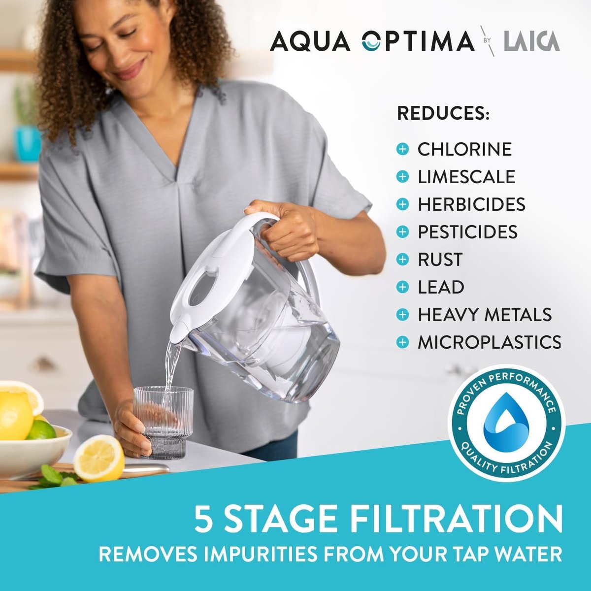 SnelShoppen - Aqua Optima Waterfilterpatroon Evolve+ 6 stuks - Voor 6 maanden schoon drinkwater - Compatibel met Brita Maxtra+ - Vermindert chloor, ka