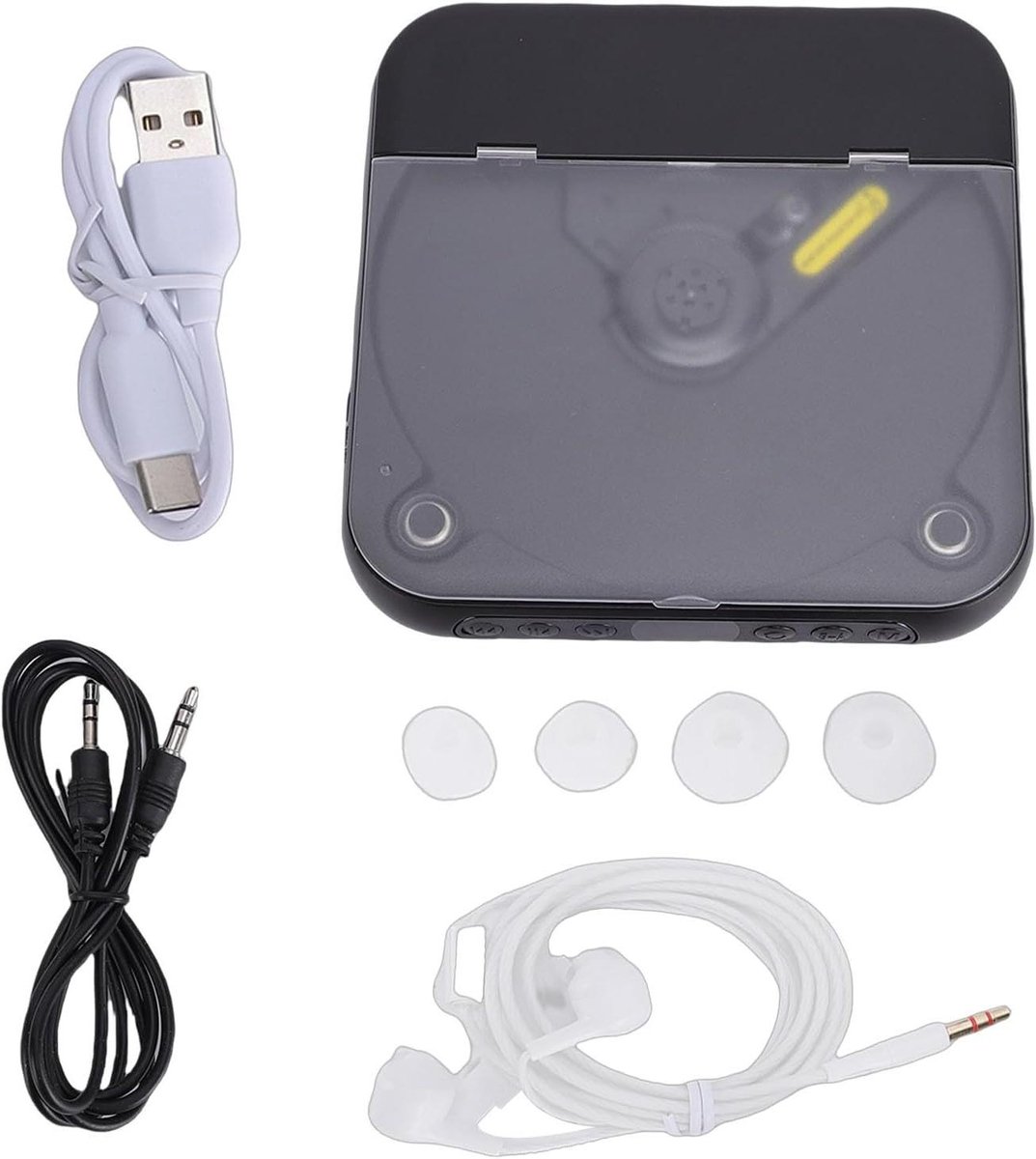 Draagbare CD-speler - Muziekspeler - Muziek Luisteren - Dubbele Stereoluidsprekers - 2000 mAh - Zwart