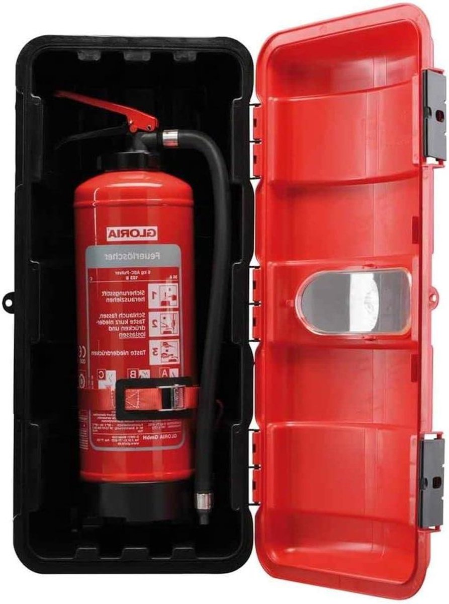 Brandblusser Beschermhoes - Brandblusser Box - Brandbeveiliging - Met Kijkvenster - 643 cm Hoog - Rood