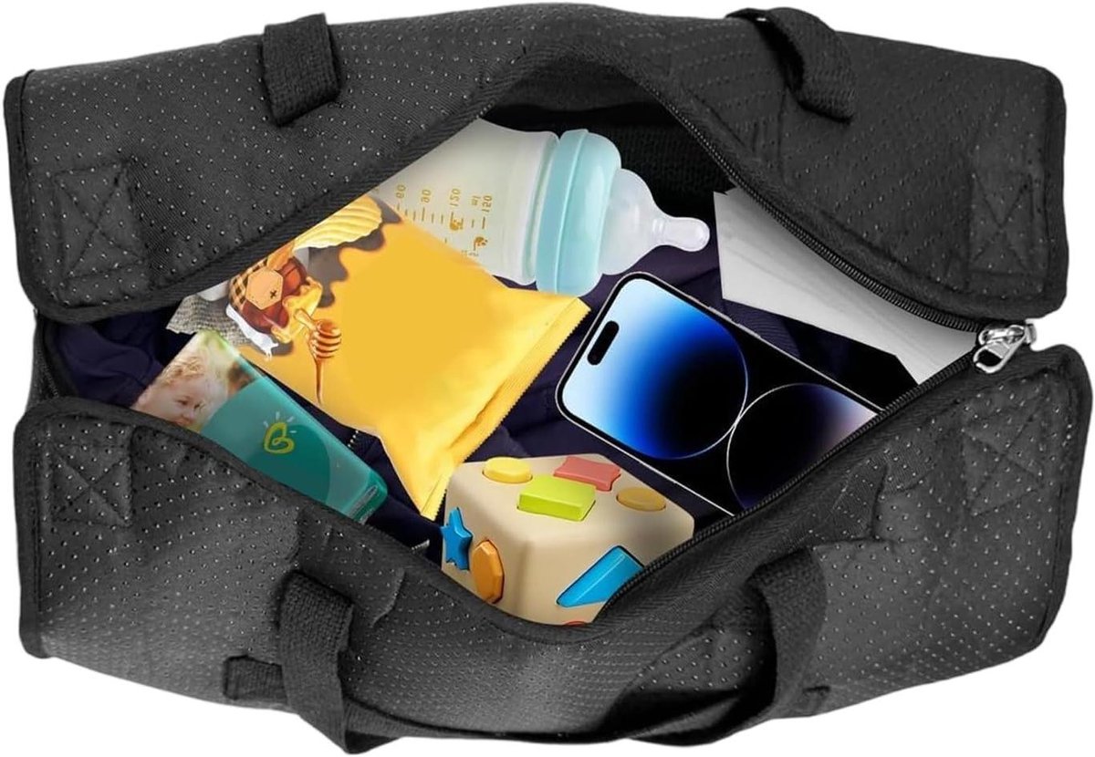 Vliegtuigbed Peuter - Reisbed Organizer - Comfortabel Reizen - Compact Reisontwerp - 76 x 43 cm - Zwart