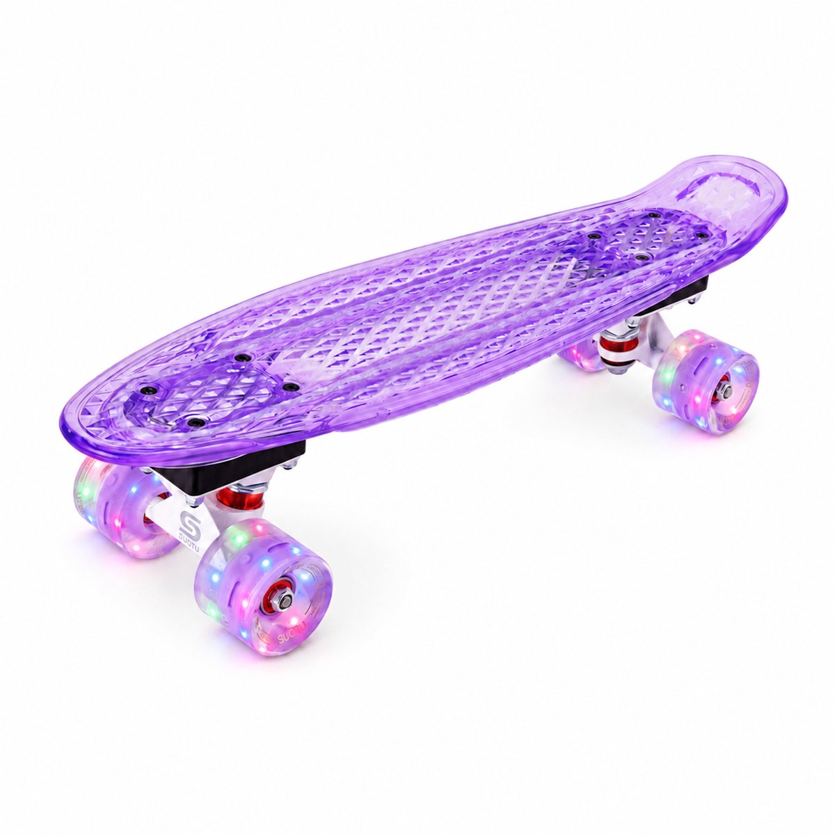 Suotu Skateboard met LED Lichtgevend Dek & Wielen ABEC-9 Skateboard Meisjes/jongens – Skateboard Volwassenen Paars
