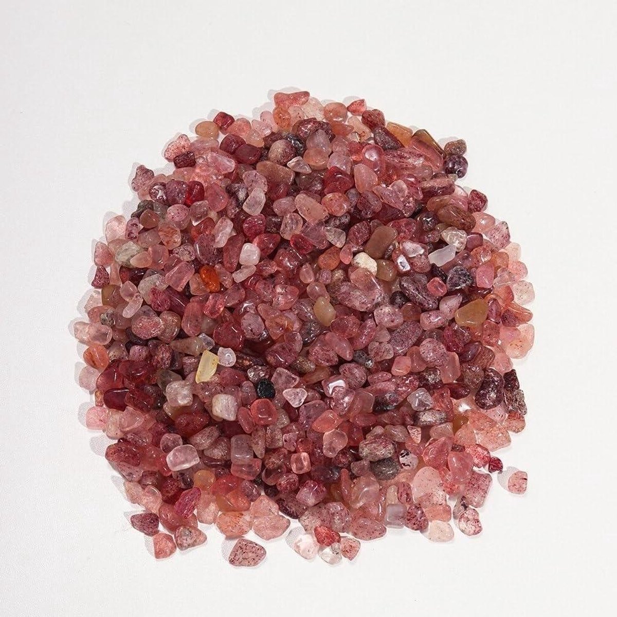 Kristal Grind Decoratie - Natuurlijke Steen Decoratie - Aquarium Inrichting - Natuurlijke Glans - 50g - Aardbei