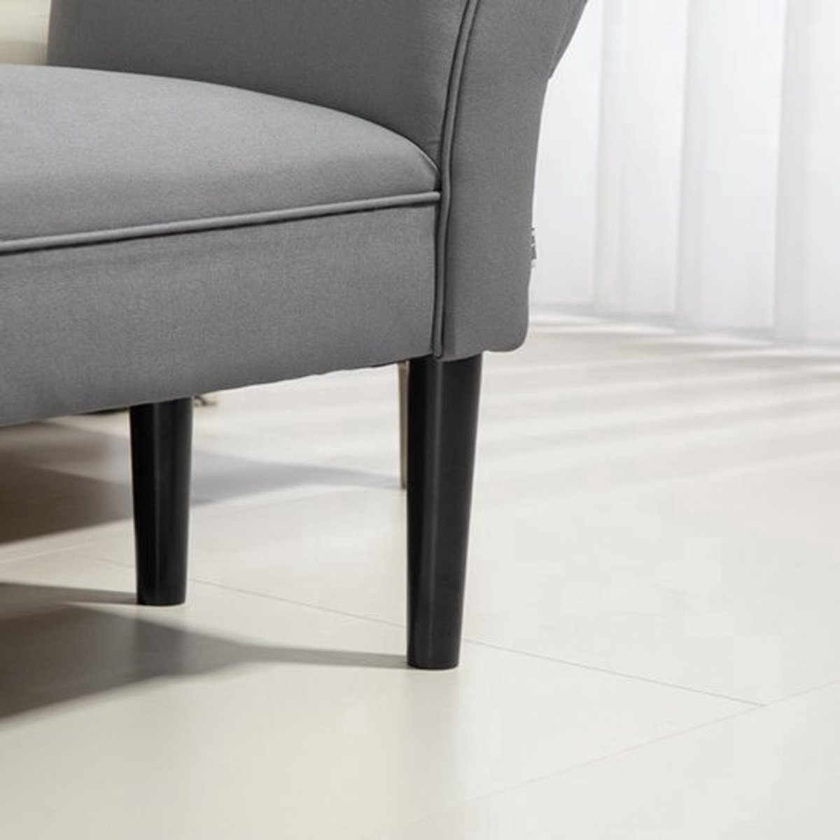 Bank – Zitbank – Bedbank – Hocker – Poef – Donkergrijs – Zachte Bekleding – Compacte Afmet