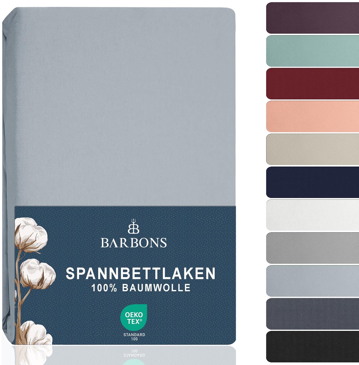 SnelShoppen - Hoeslaken 200x200 cm 100% Katoen Jersey - Oeko-TEX Gecertificeerd - Bed Sheets voor Boxspring en Matrashoogte tot 27 cm - Blauw - Perfec