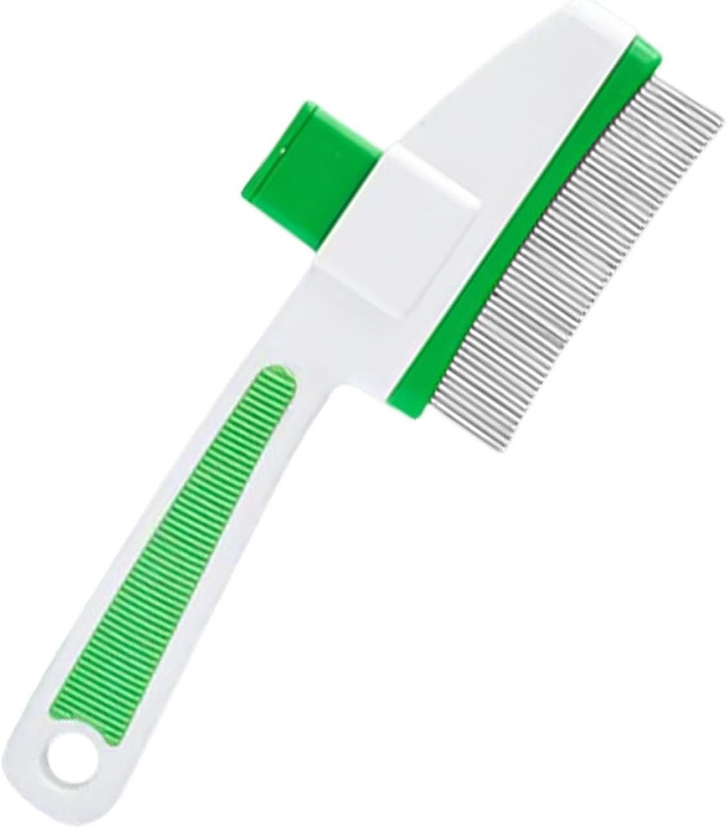 Huisdier ontharingsborstel - Kattenborstel hond - Vachtverzorging huisdier - Ergonomisch handvat - 20 cm - Grijs