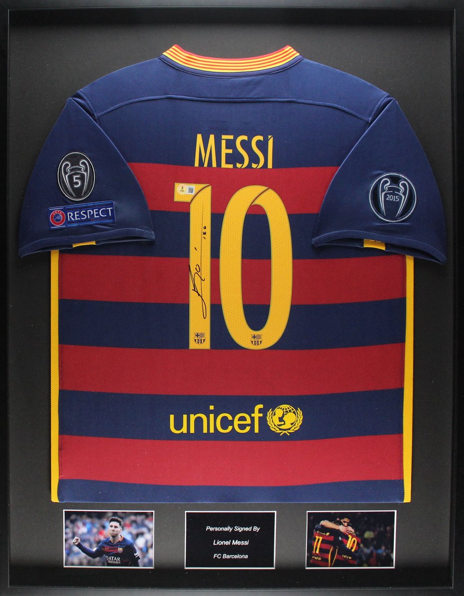 Lionel Messi FC Barcelona 15/16 ingelijst Thuis Shirt