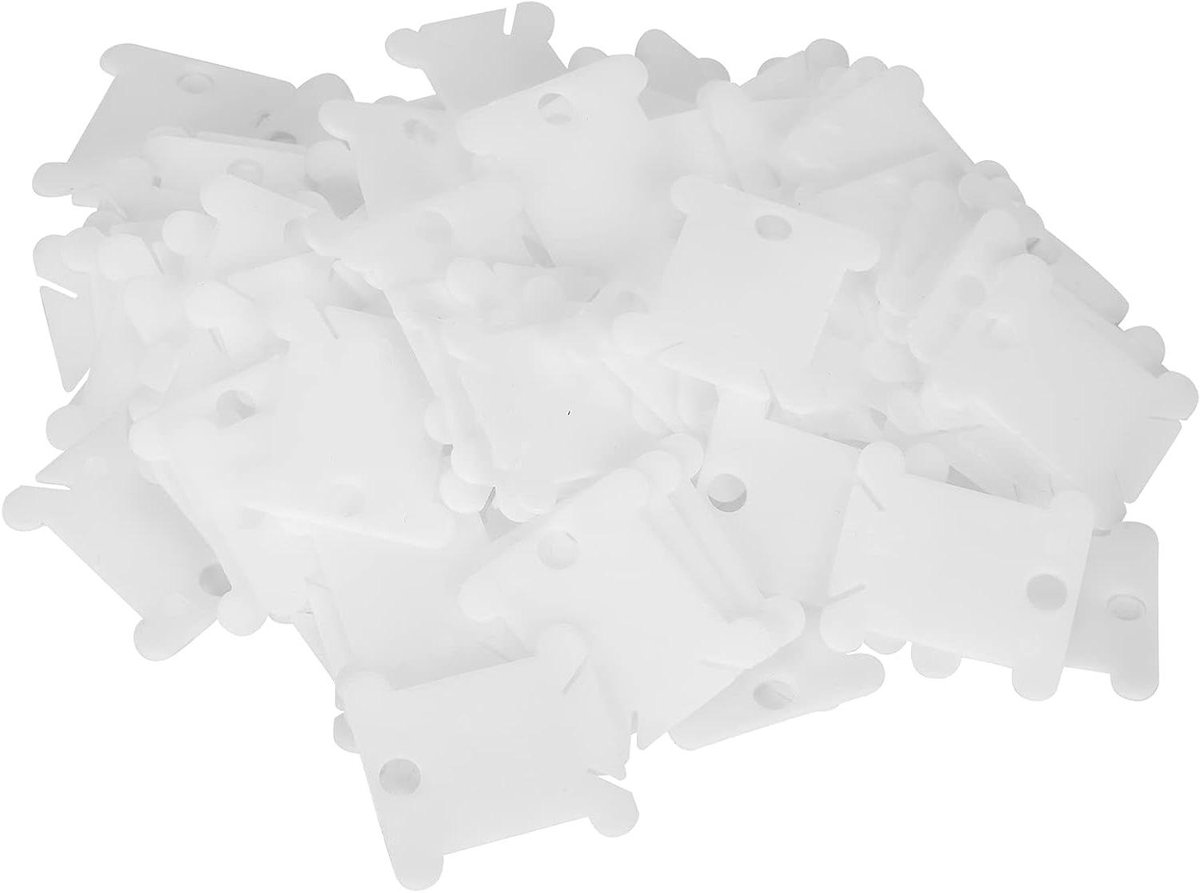 Kruissteek Spoelen - Garen Wikkelaars - Borduurgaren Organiseren - Glad en Duurzaam Plastic - 100 stuks - Wit