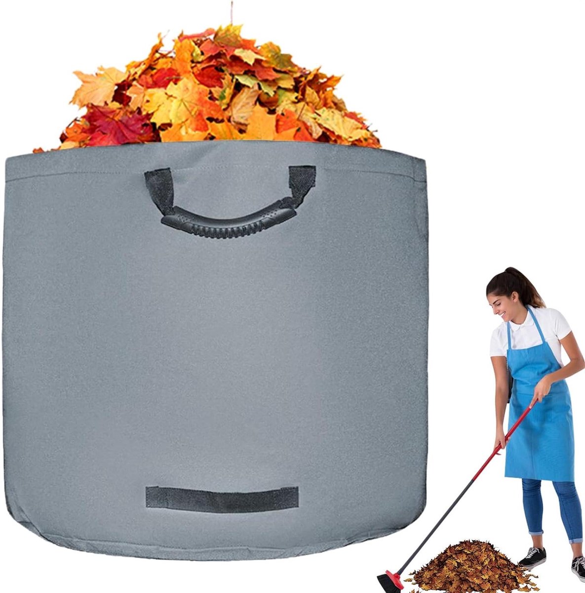 Bladzak Tuinafval Tas - Grote Tuintas Tuinafval - Tuinafval Verzamelen - Ingebouwd Stabiliteitsframe - 56x46 cm - Grijs