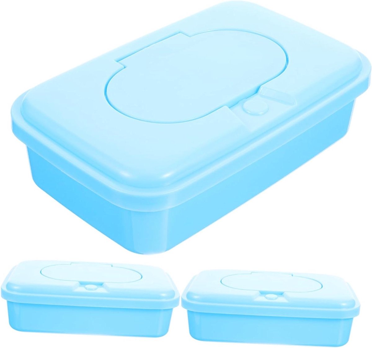 Doekjesdispenser Set - Houders Babydoekjes - Draagbaar Opbergen - Hervulbaar Dekselontwerp - 3 Stuks - Willekeurige Kleur