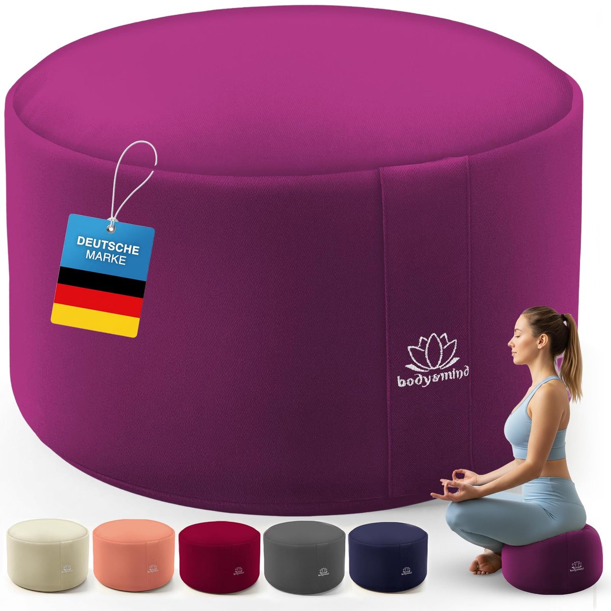 SnelShoppen - Meditatiekussen & Yoga Kussen 19 cm - Wasbare Hoes - Perfect voor Meditatie, Yoga, Ontspanning, Binnen & Buiten, Comfortabel & Ondersteu