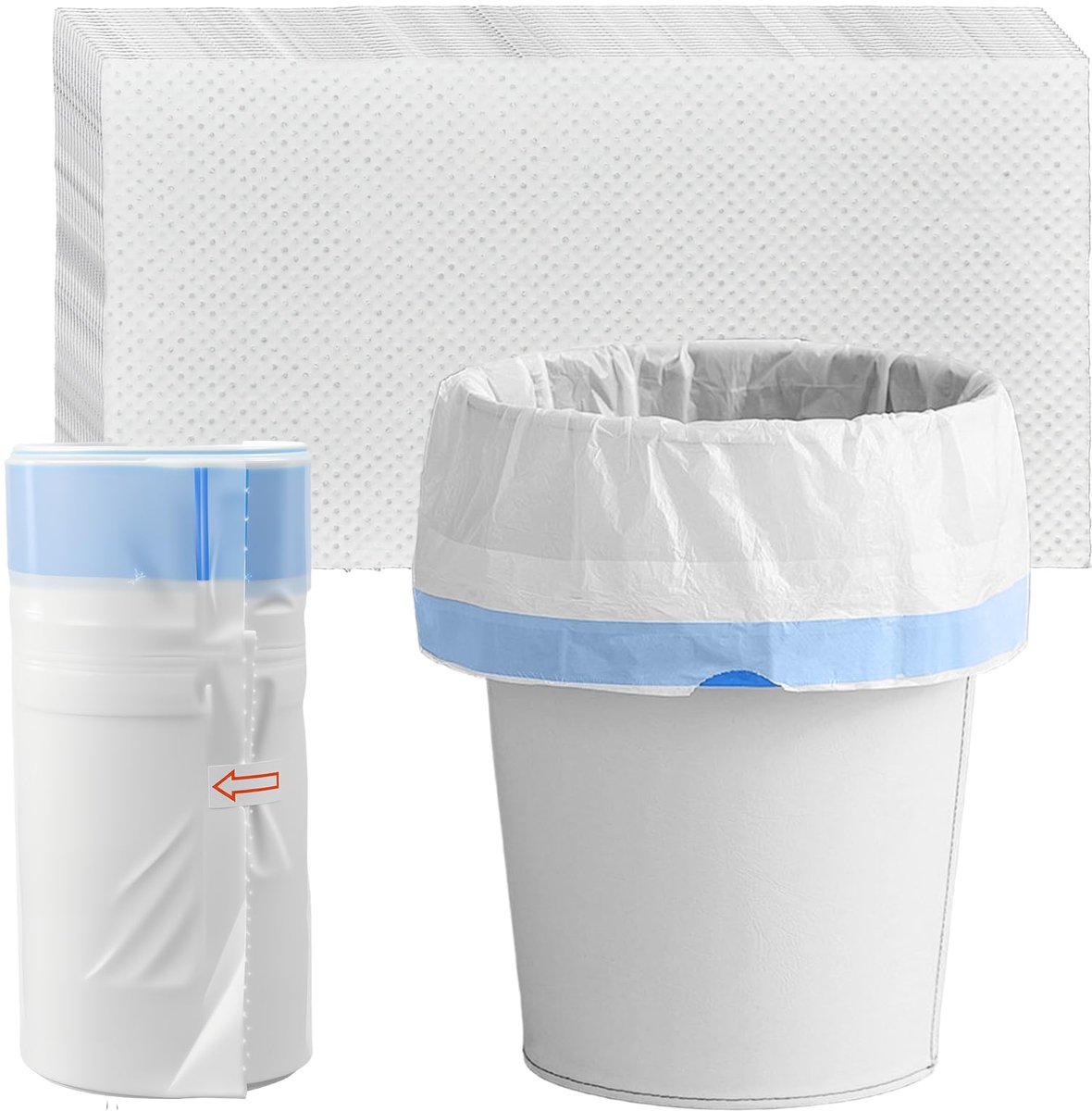 SnelShoppen - 40 Stuks Toiletzakken met Absorberende Pads, Draagbare WC-Inzetstukken voor Camping, Hygiënische Poepzakken, Bedpanneninzetstukken, Vuil