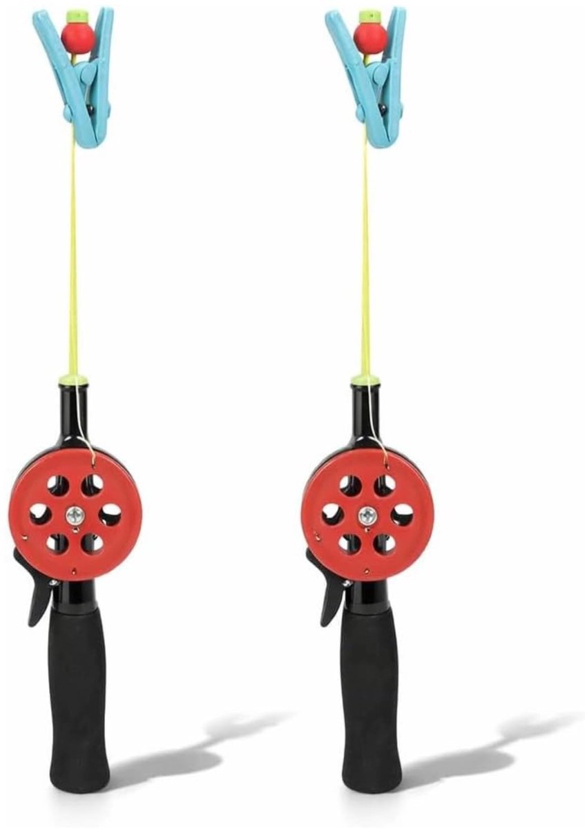SnelShoppen - Dilwe Kinderen Vishengel Set van 2 - ABS Krab Ijsvisserij Hengel met 4,5M Nylon Lijn en Garnalenklem Accessoires - Willekeurige Kleur vo